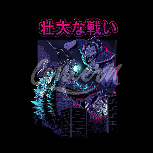 The Kaiju Monsters Cyberpunk Battle T-Shirt